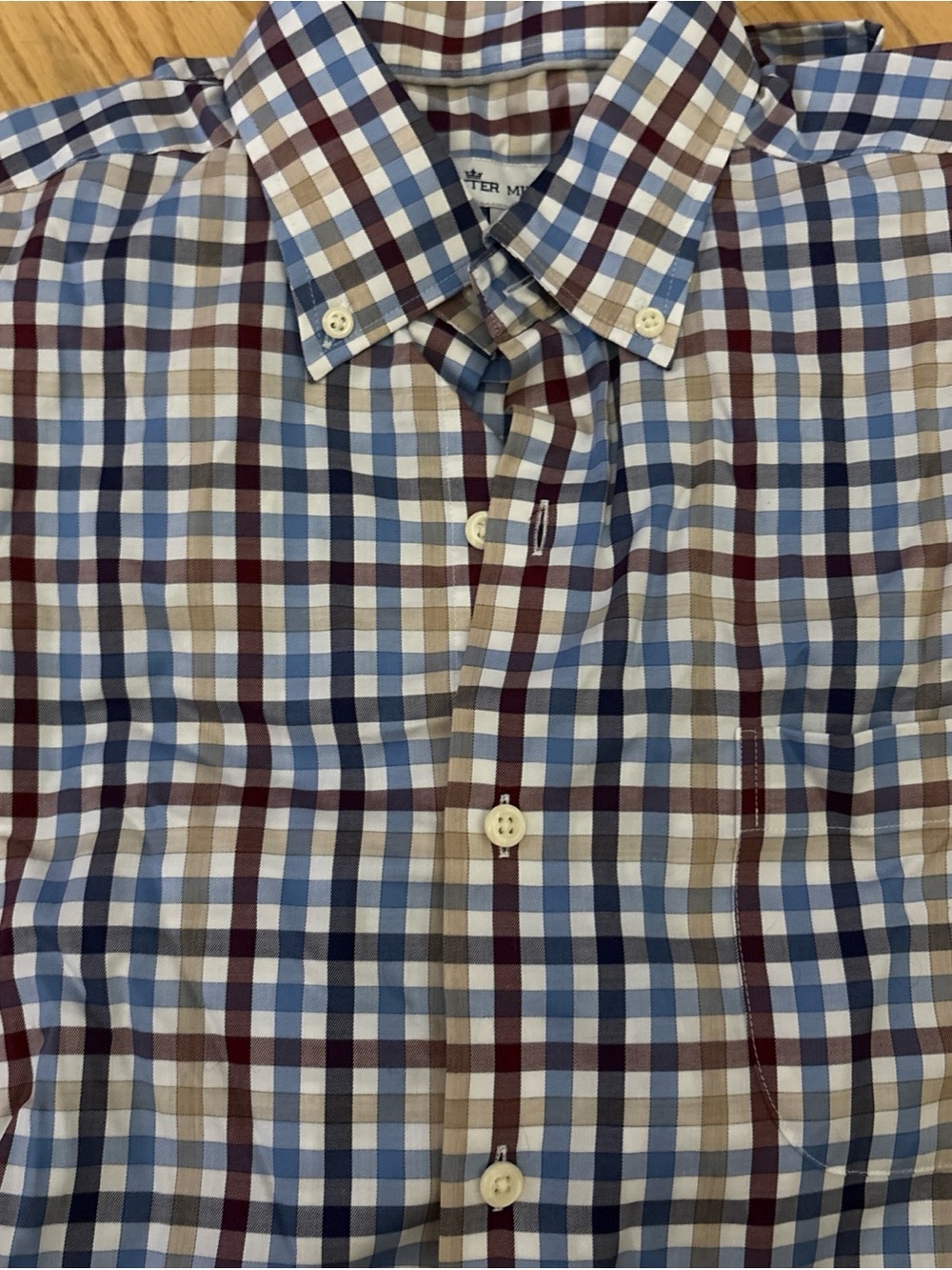 Peter Millar Men's Plaid Button-Down Shirt in Blue, Brown & Burgundy